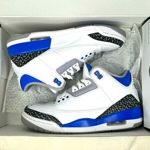 Air Jordan 3 retro size men’s 7 white/racer blue/black